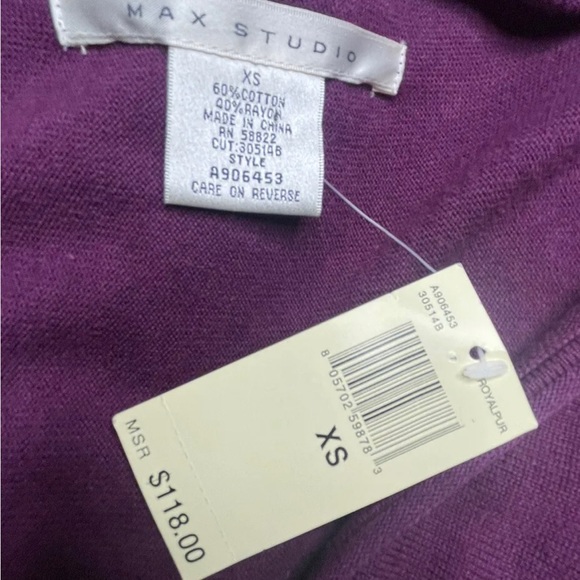 Max Studio Knitted Eggplant/Plum color Dress. Size XSmall - Picture 4 of 4